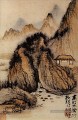 Shitao la source dans le creux de la roche 1707 chinois traditionnel